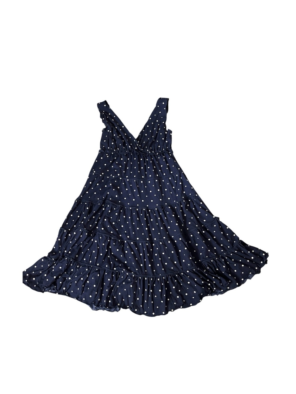 Style & Co. Navy Blue Polka Dot Tiered Sundress